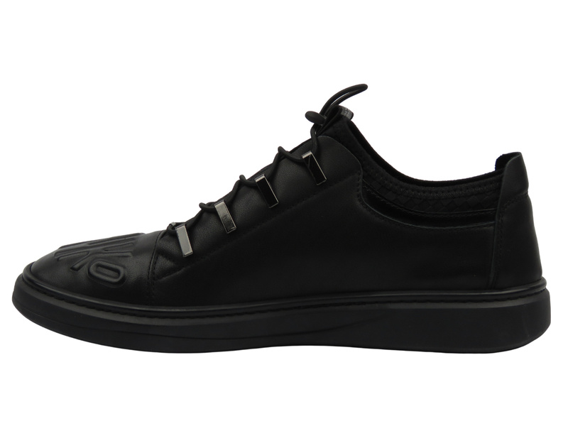 Kožené pánské sportovní boty černé JOHN DOUBARE S8016-XT6820-1