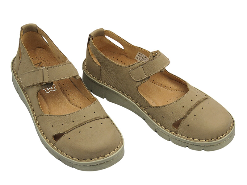 Dámské kožené boty, sandály - WASAK 0628, bílá