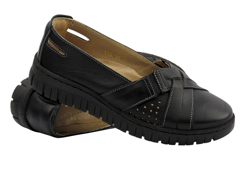 Dámské nazouvací polobotky černé Helios Komfort 435