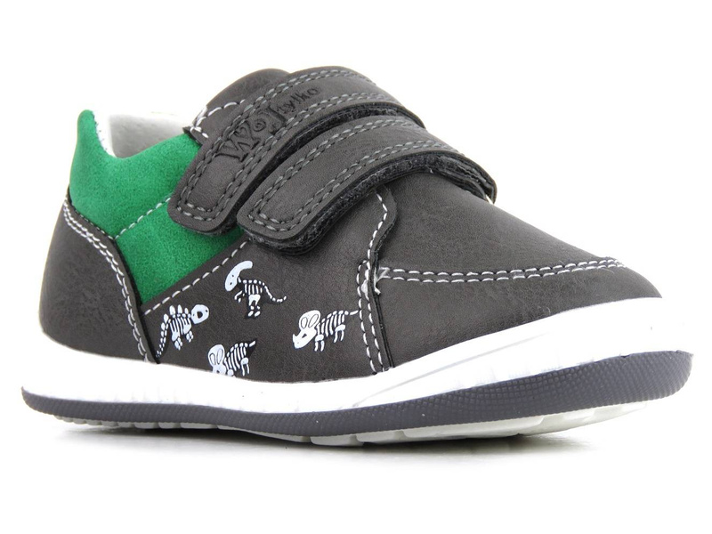 Dětské kotníkové boty, boty s koženou podšívkou - Wojtyłko 22005, šedá