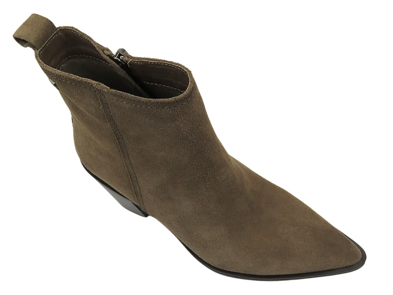 Dámské kotníkové boty na podpatku - Carmela 161895, béžové na zip