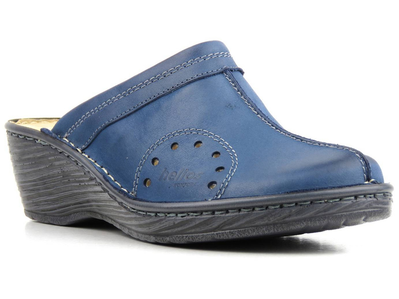 Pohodlné dámské sandály na klínku - HELIOS Komfort 624, tmavě modrá