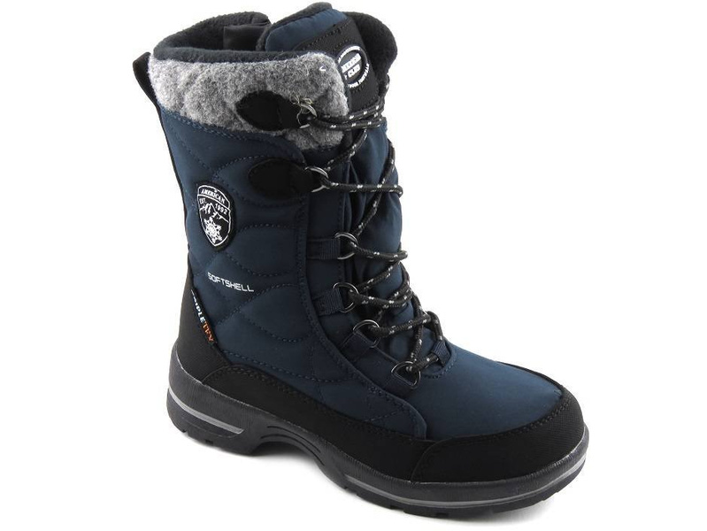 Dětské sněhule s membránou a softshellem - AMERICAN CLUB SN14/23, tmavě modrá