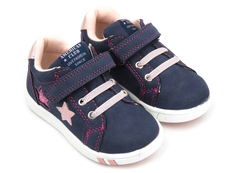 Dětské tenisky pro dívky - American Club XD 41/22, tmavě modrá