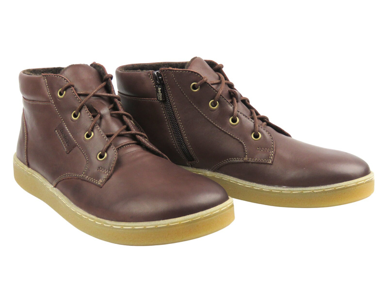 Pánské barefoot kotníkové boty Helios Komfort 833, hnědé
