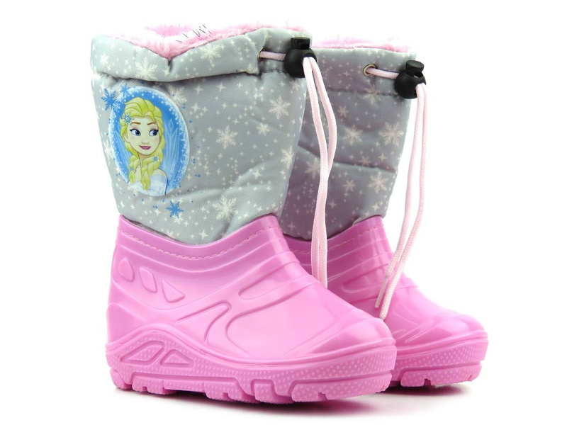 Dětské sněhule, zimní boty s Elsou z Frozen - WOJTYŁKO 21044, růžové