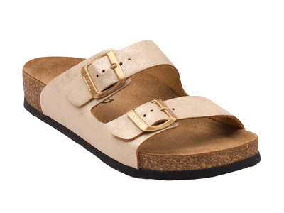 Dámské nazouváky s přezkami Leon 4010, zlaté