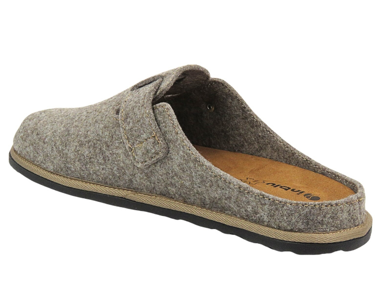 Pánské pantofle s koženou stélkou - INBLU 155M023, hnědé