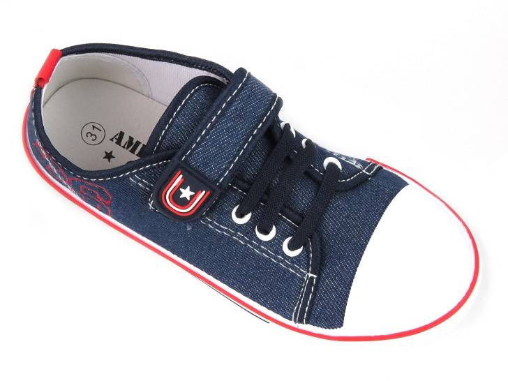 American Club TEN dětské tenisky 83/23 84/23, tmavě modrá s červenou