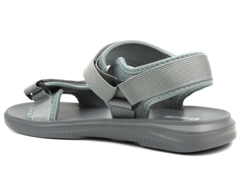 Pánské sportovní sandály na suchý zip - Big Star HH174843, šedé