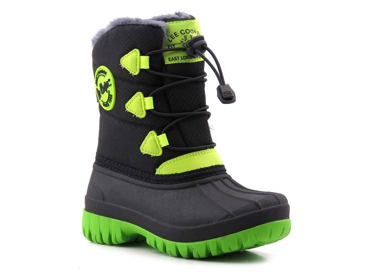 Dětské sněhule s manžetou - LEE COOPER LCJ-21-44-0519K, černá se zelenou