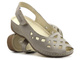 Dámské kožené sandály s výřezy - Helios Komfort 4027, šedé