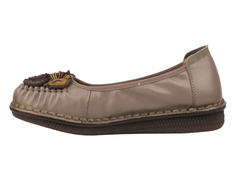 Pohodlné dámské polobotky Potocki 26-15309 khaki – přírodní kůže a komfort pro každý den