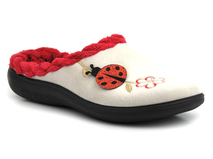 Dámské pantofle s jemně masírující vložkou - INBLU EC-84, béžové s beruškou