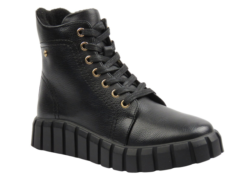 Zateplené dámské kotníkové boty – Potocki 25-19316, černé