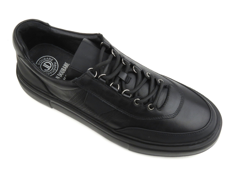 Pánské kožené tenisky - JOHN DOUBARE H115-2, černé