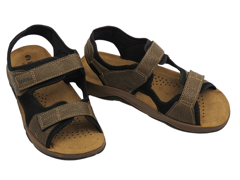 Pohodlné, klasické pánské sandály hnědé INBLU TL27-01