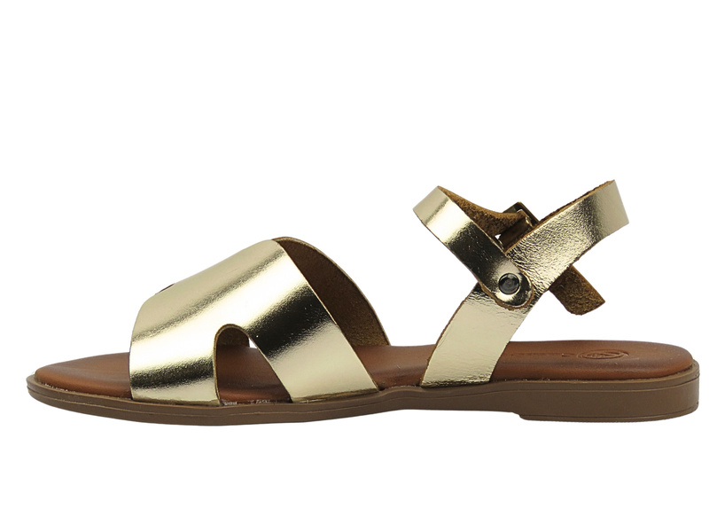 Kožené dámské sandály zlaté Cambell 25-64302