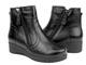 Pohodlné, kožené dámské kotníkové boty s jemným klínkem - Galant 729, černé