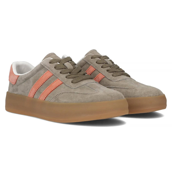 Dámské kožené tenisky na platformě - Filippo DP6764/25, khaki