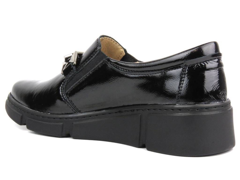 Dámská lakovaná obuv - HELIOS Komfort 404-2, černá