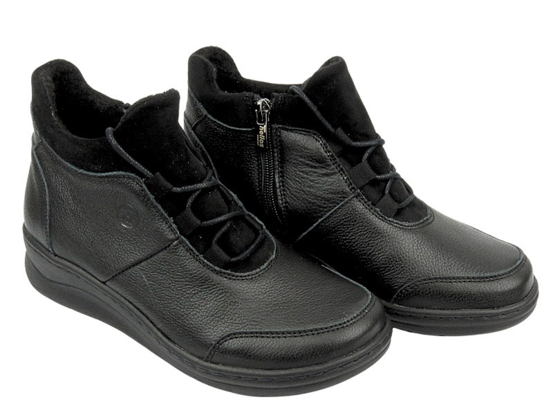 Pohodlné dámské boty z měkké kůže - Helios 564, černá