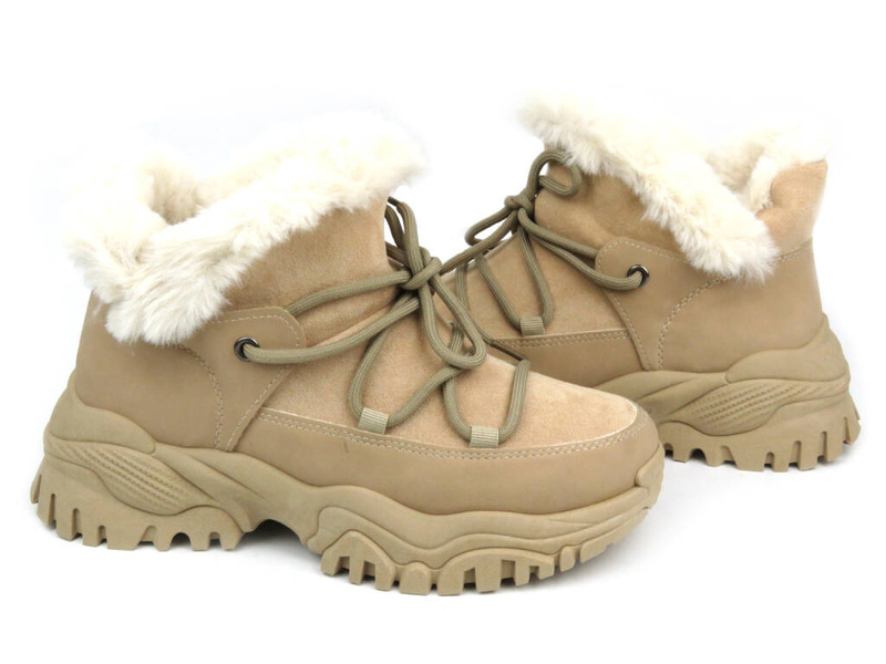 Dámské boty, sněhule - NOVINKY 23BT26-6534, béžové