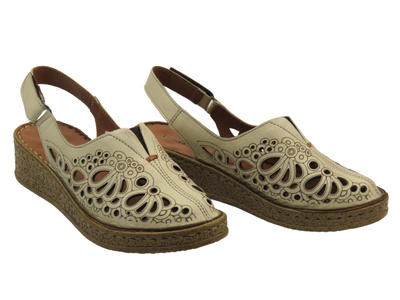 Pohodlné dámské sandály s uzavřenou špičkou - COMFORTABEL 720040-08, béžová