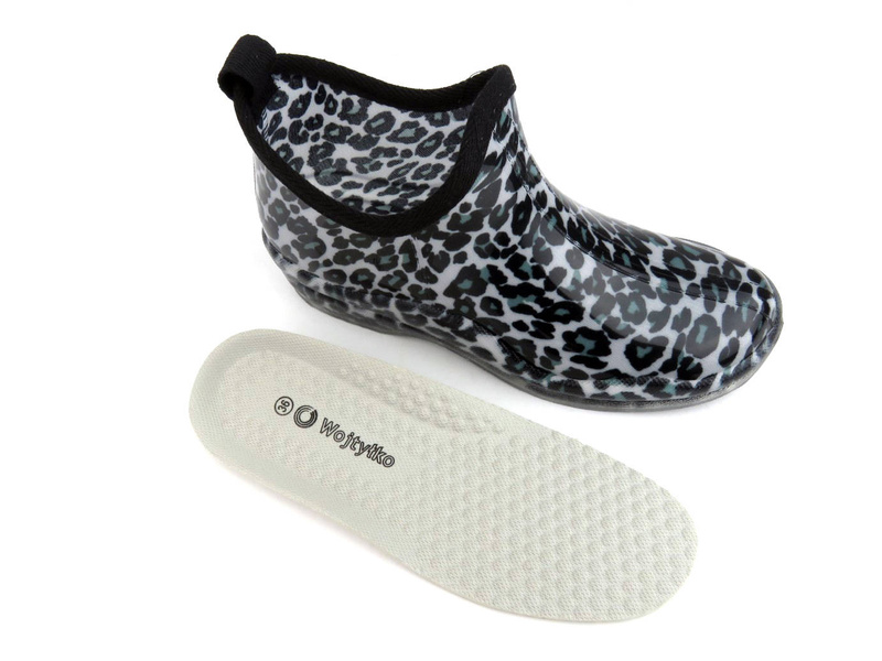 Holínky, dámské holínky - WOJTYŁKO 2210, béžové s leopardím potiskem