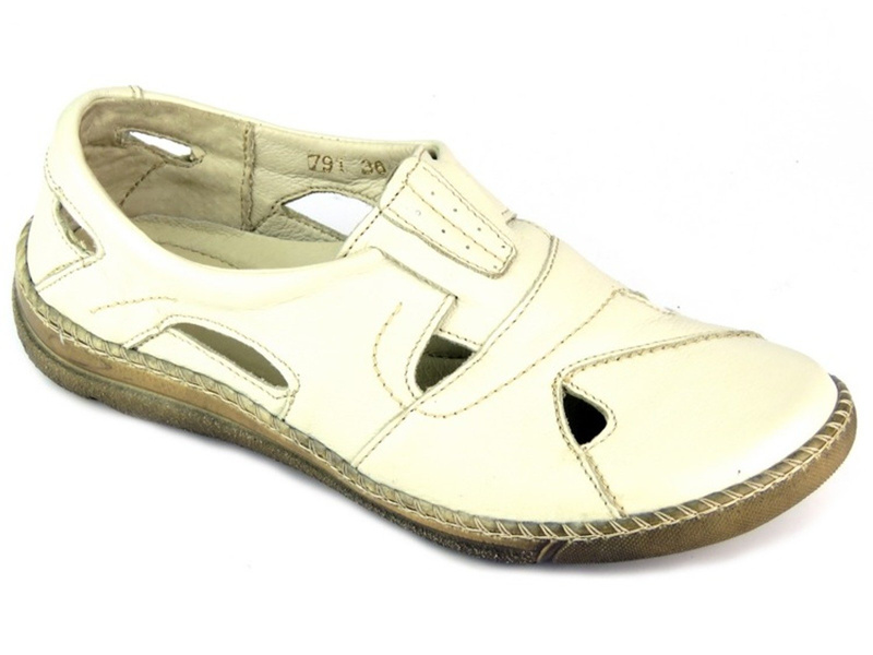 Kožená dámská obuv HELIOS 791, ecru