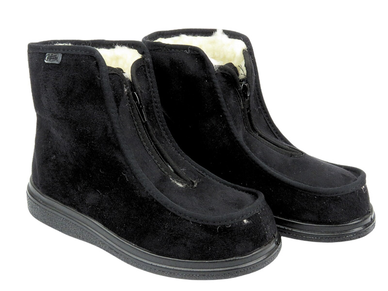 Vysoké, teplé zimní pantofle - BEFADO Dr Orto 996D013, černé