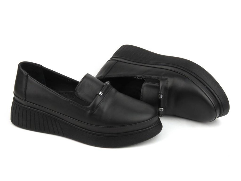 Dámské lordy z přírodní kůže - VENEZIA P108424 114, černá