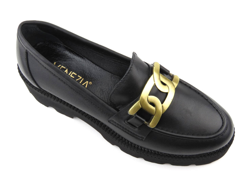 Dámské lordy se silnou podrážkou - VENEZIA 4010704, černá