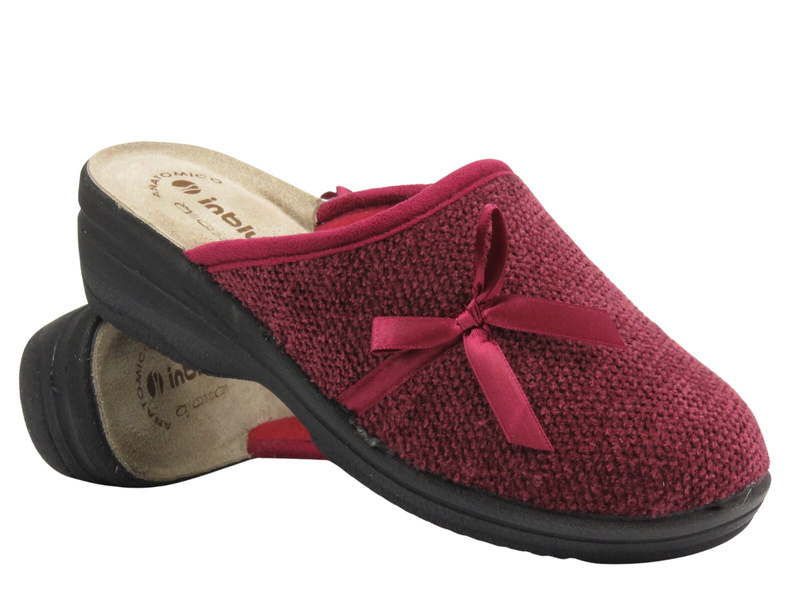 Pohodlné dámské pantofle INBLU 5D05T704, bordó