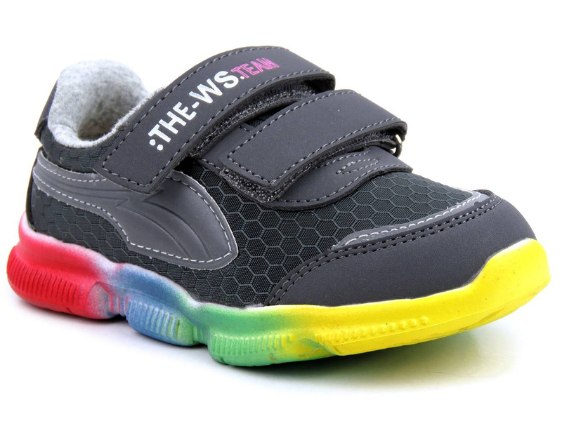 Dětské tenisky s barevnou podrážkou - WEESTEP R366153031, tmavě šedá