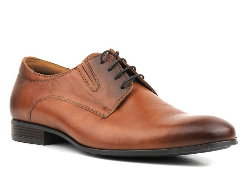 Kožené boty, pánské společenské oxfordky Conhpol 8196-1353, hnědé