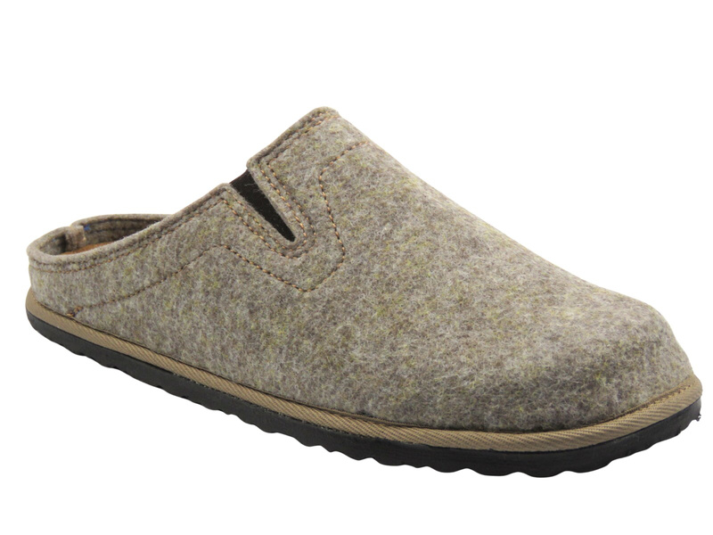 Teplé pánské pantofle s vyjímatelnou koženou stélkou – INBLU 155M025, hnědé