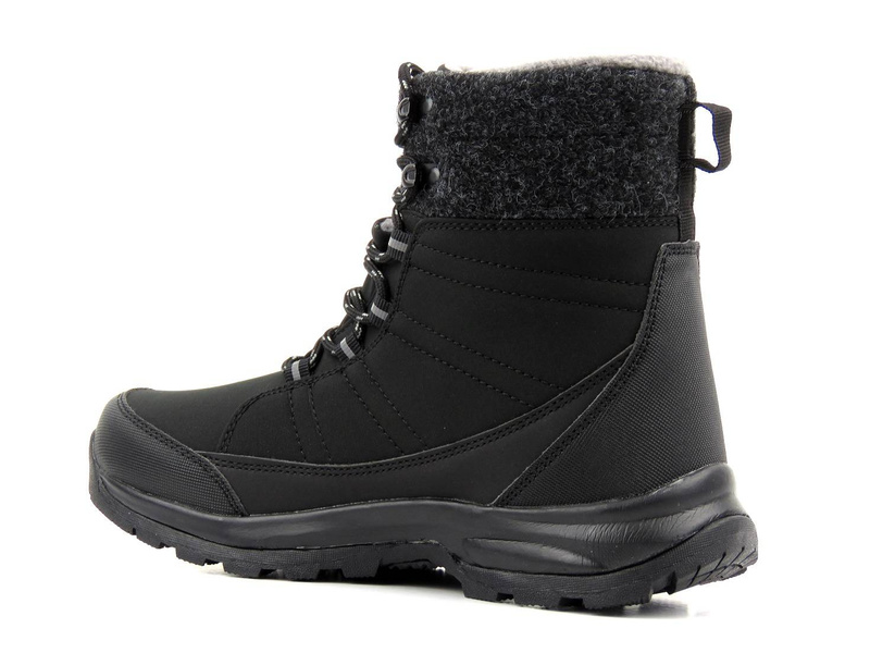 Sněhule, dámské zimní boty s materiálem Softshell - DK TECH 2104, černá a šedá