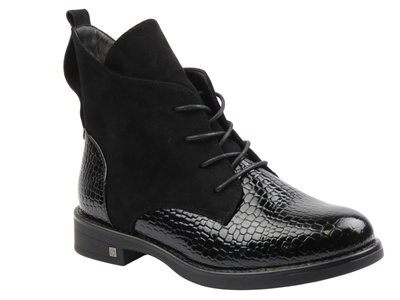 Zateplené dámské kotníkové boty černé Potocki 25-12080