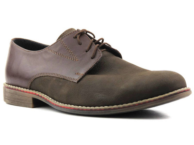 Kožené boty, pánské kapouny ROSSI 810, hnědé