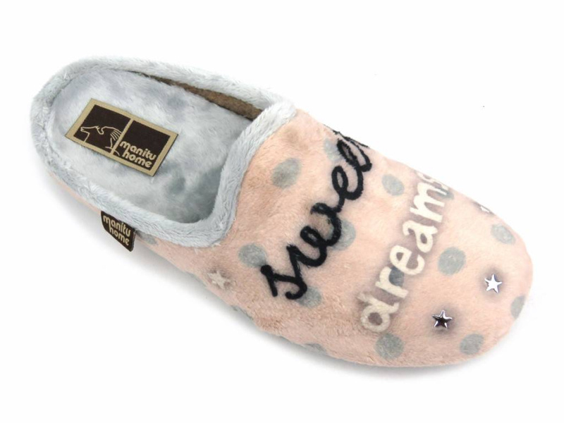 Měkké, okouzlující dámské pantofle Manitu 320093-42, růžové s koalou