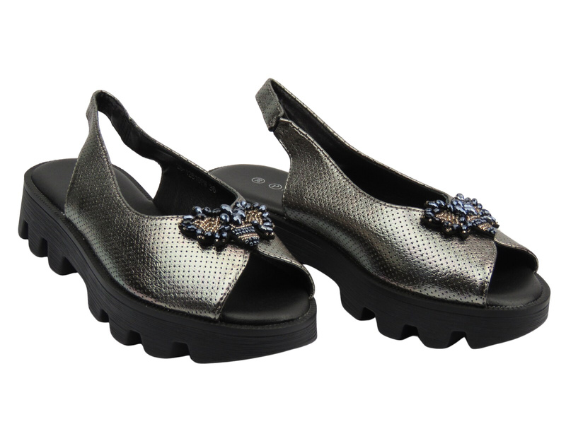 Elegantní dámské sandály Potocki 25-12610, černé