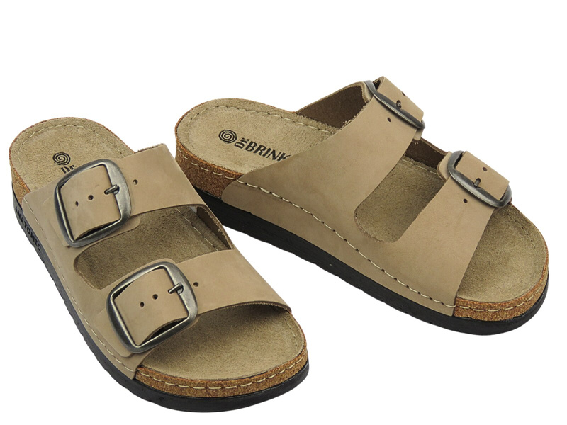 Kožené dámské pantofle – Dr Brinkmann 700741-08, béžové.