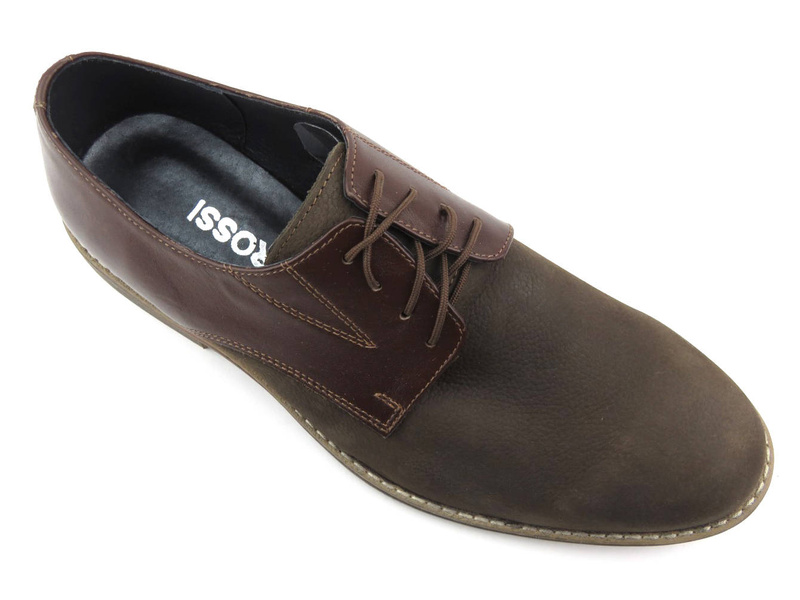 Kožené boty, pánské kapouny ROSSI 810, hnědé