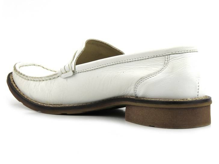 Dámské kožené mokasíny HELIOS Komfort 624, bílé