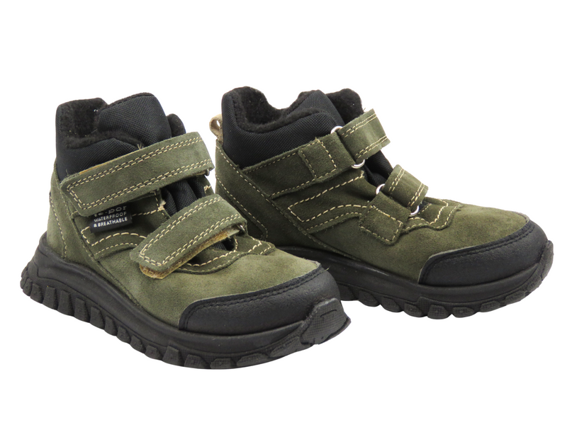 Barefoot minimalistické dětské kotníkové boty zelené Jamet 2226