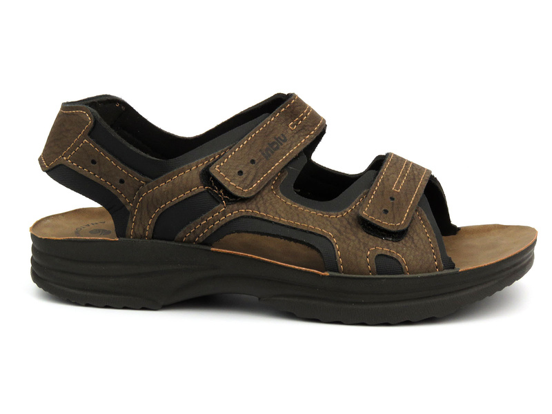 Pánské sandály na suchý zip - INBLU TURBO, tmavě hnědé