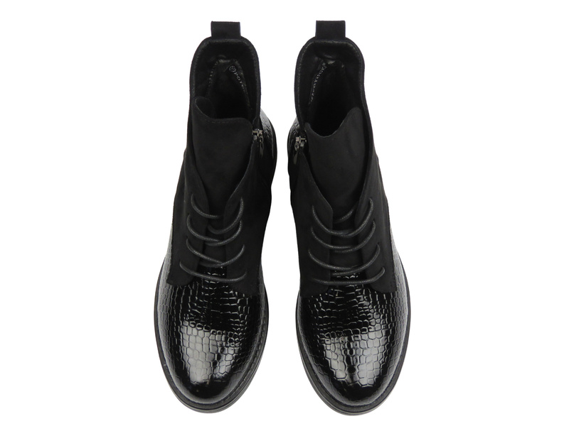 Zateplené dámské kotníkové boty černé Potocki 25-12080