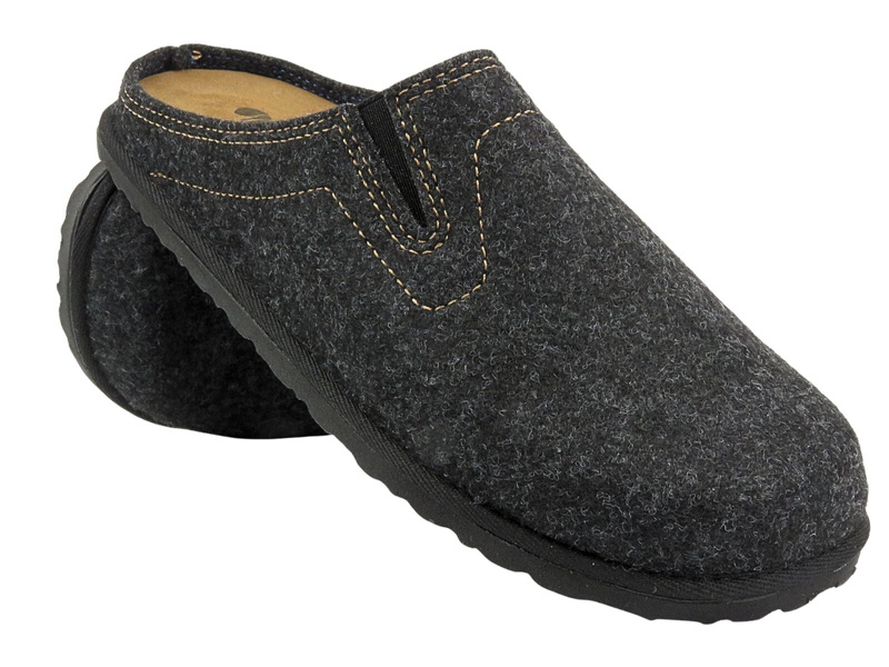 Teplé pánské pantofle s vyjímatelnou stélkou šedé INBLU SI-21