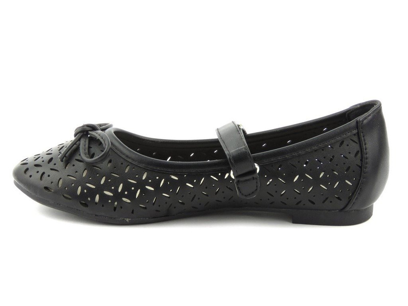 Prolamované dětské baleríny American Club 140719, černé